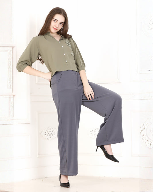 Momsee Korean Fit Pants - Grey