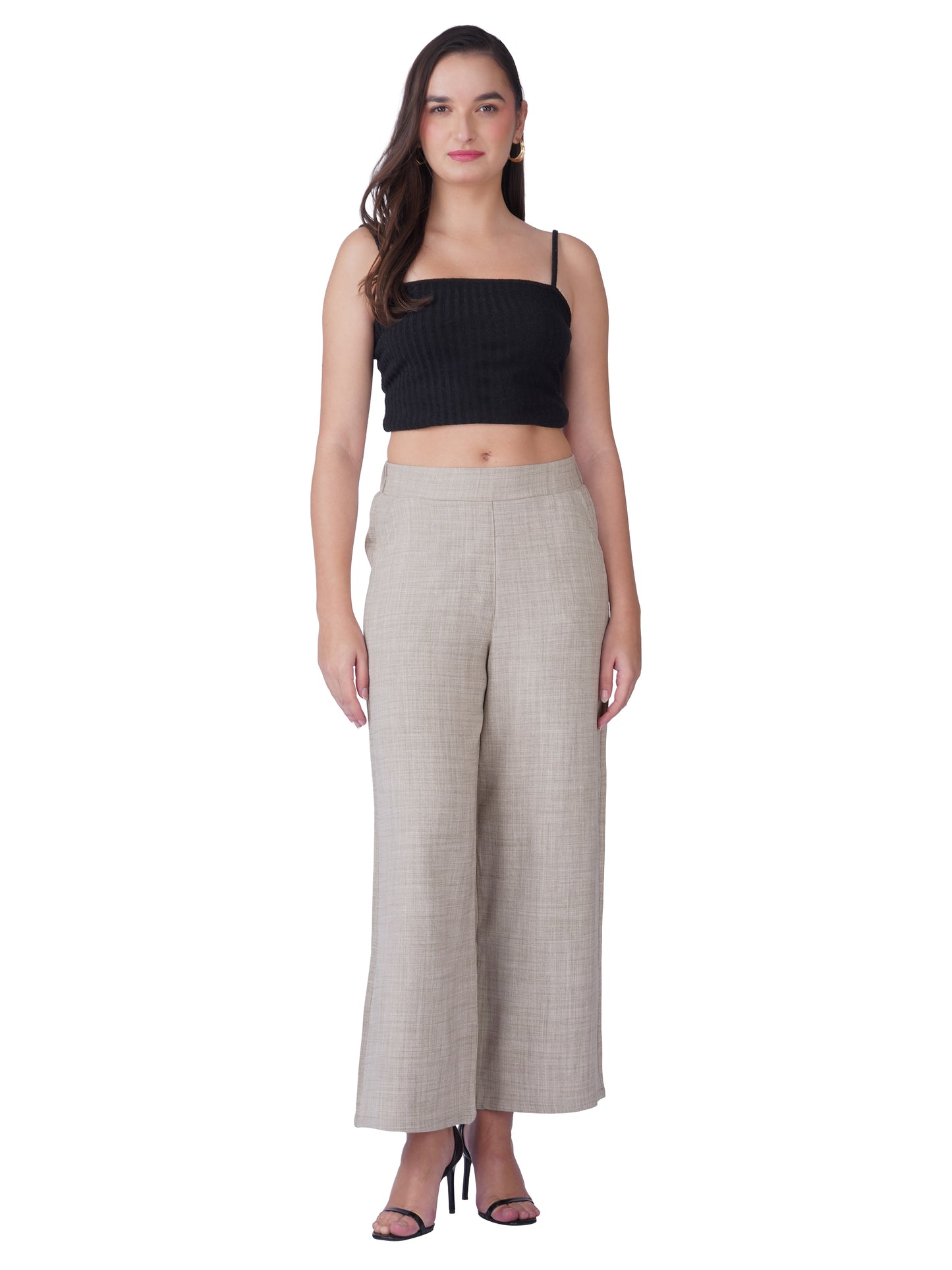 Relaxed Fit Wide-Leg Trousers