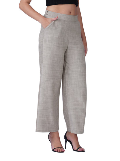 Relaxed Fit Wide-Leg Trousers