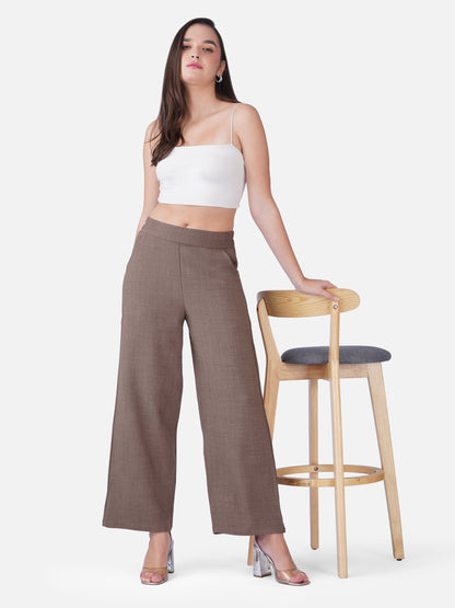 Relaxed Fit Wide-Leg Trousers
