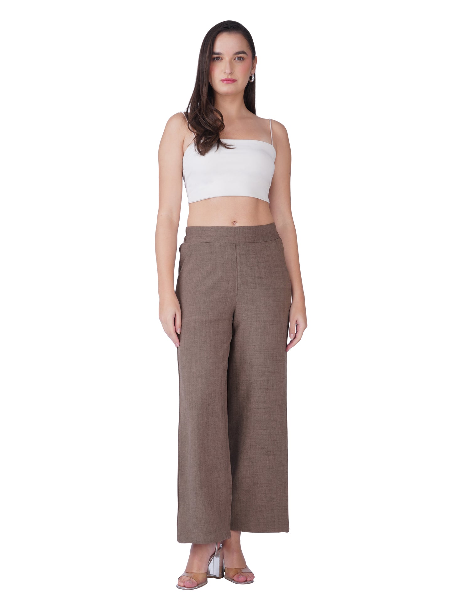 Relaxed Fit Wide-Leg Trousers