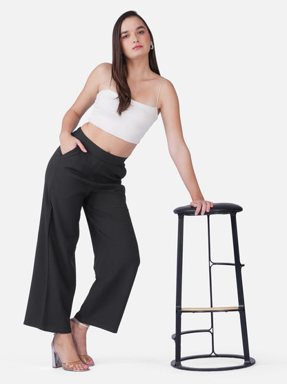 Relaxed Fit Wide-Leg Trousers