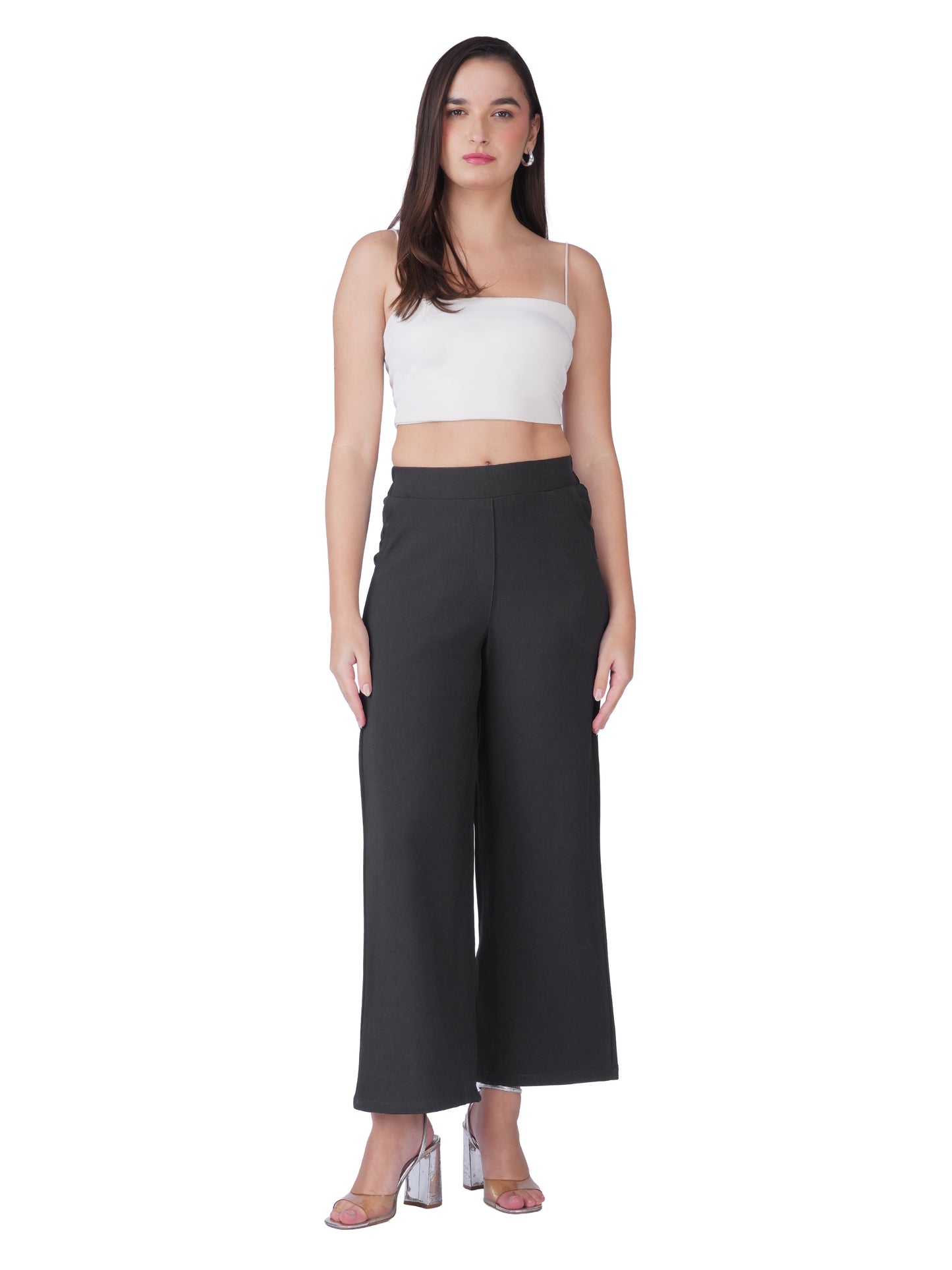 Relaxed Fit Wide-Leg Trousers