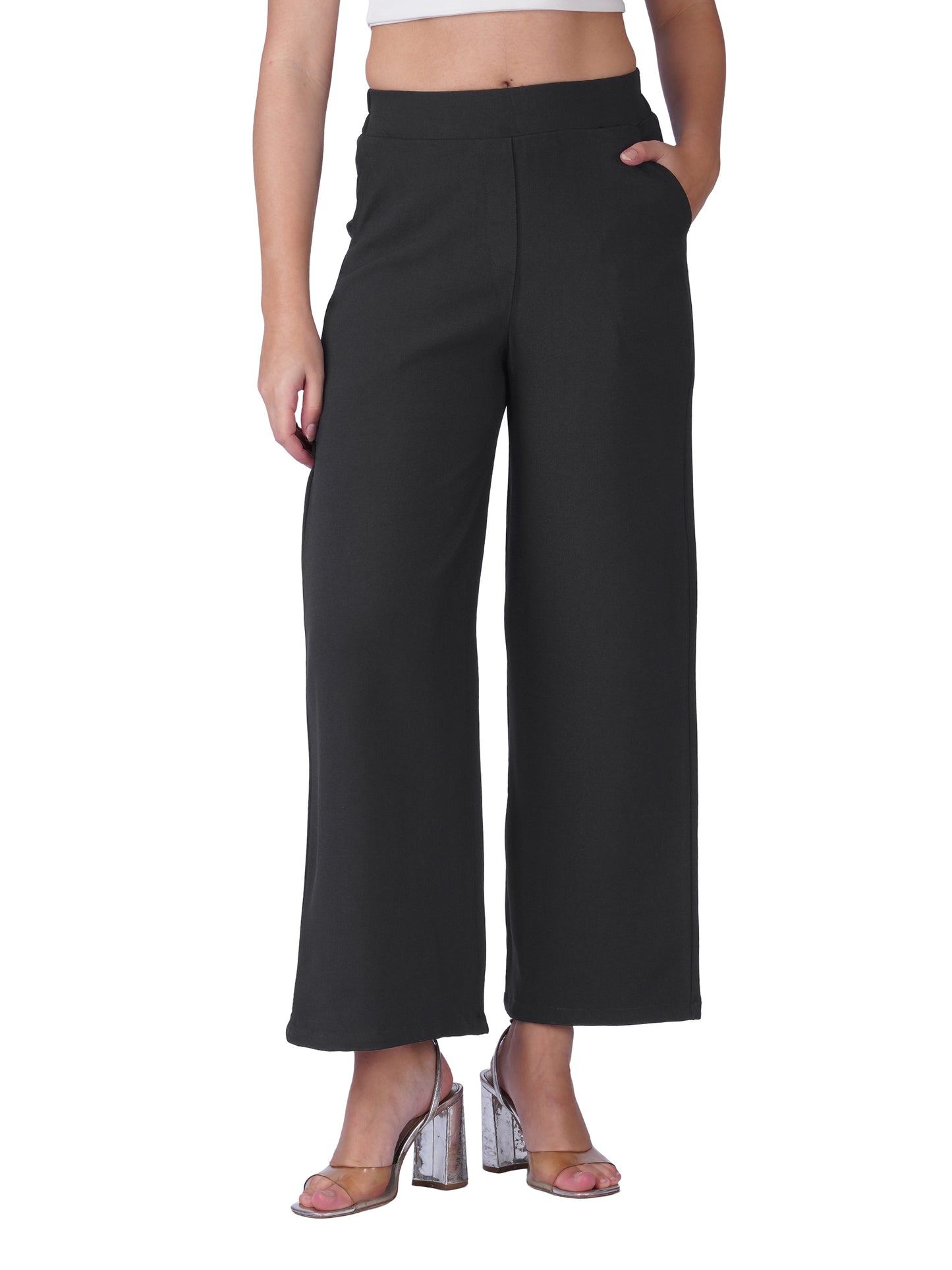 Relaxed Fit Wide-Leg Trousers
