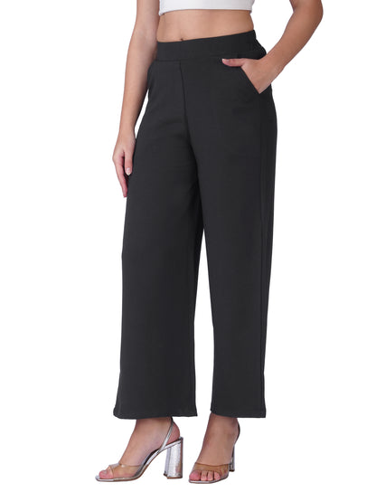 Relaxed Fit Wide-Leg Trousers
