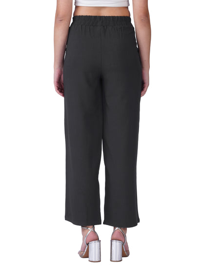 Relaxed Fit Wide-Leg Trousers
