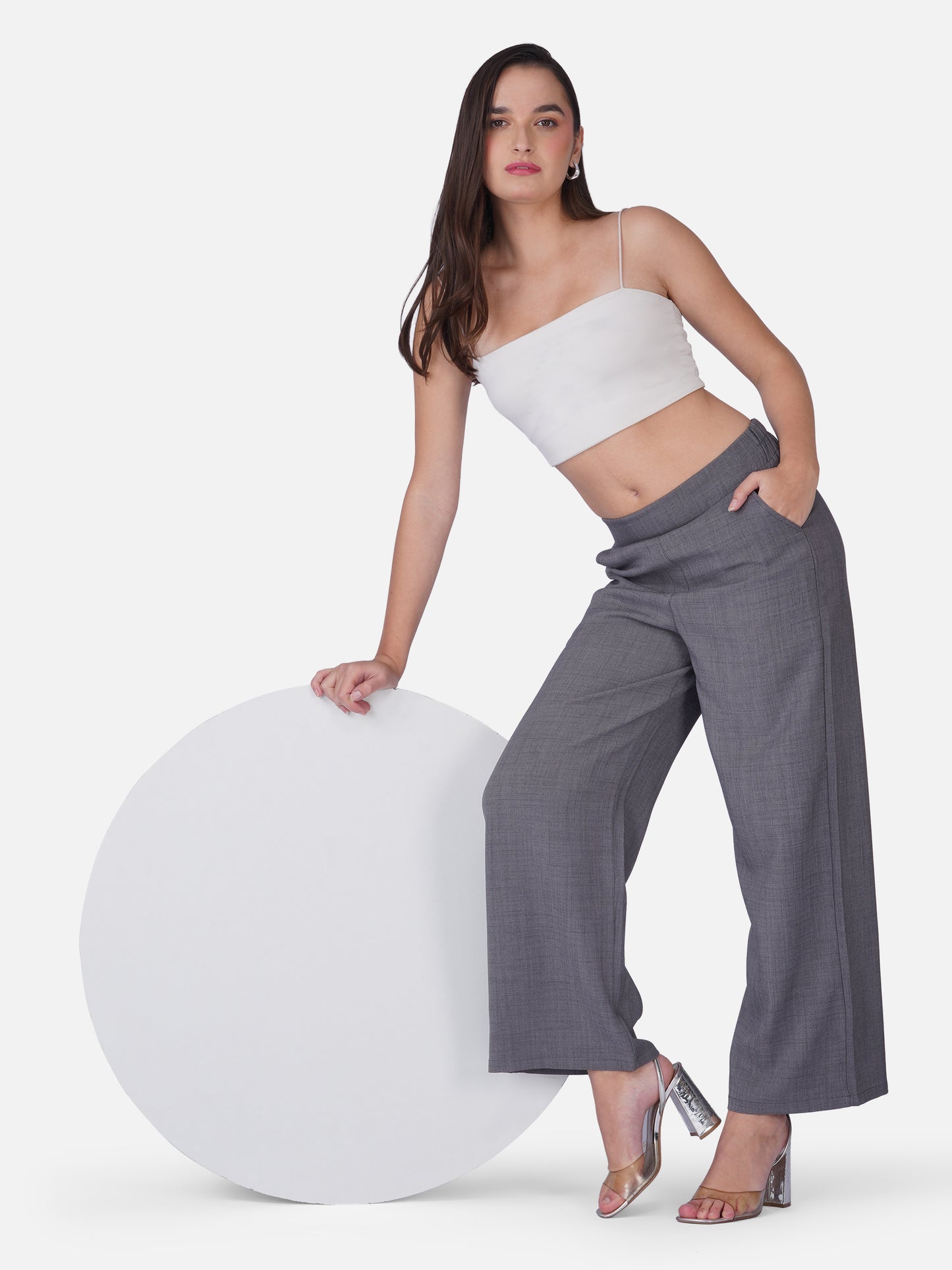 Relaxed Fit Wide-Leg Trousers