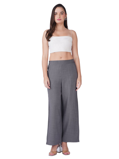 Relaxed Fit Wide-Leg Trousers