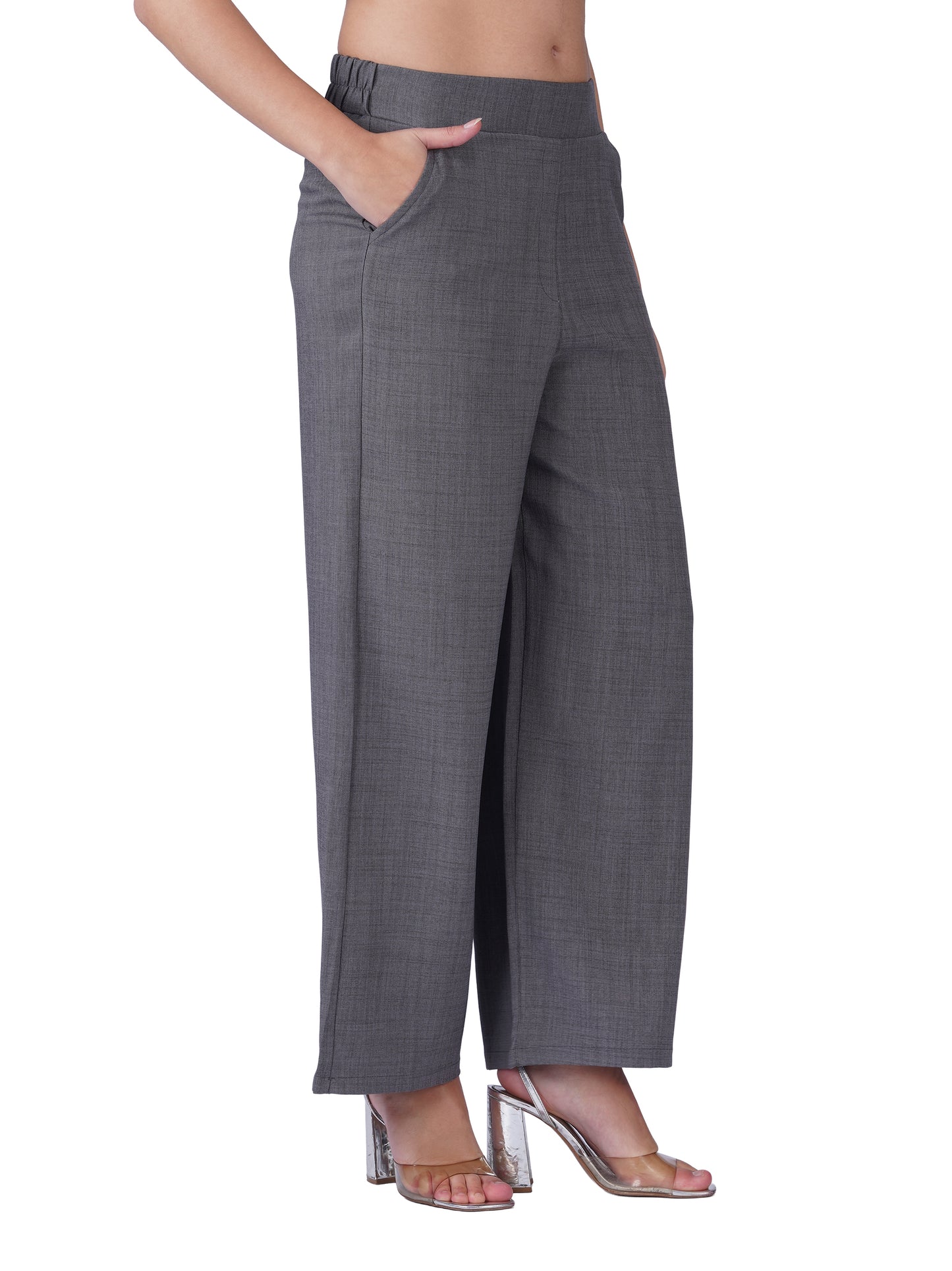Relaxed Fit Wide-Leg Trousers