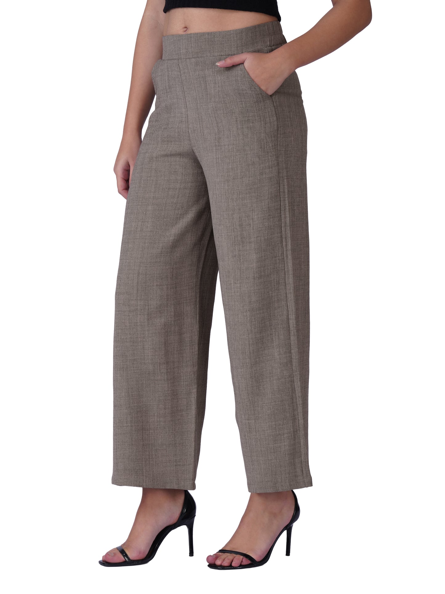 Relaxed Fit Wide-Leg Trousers