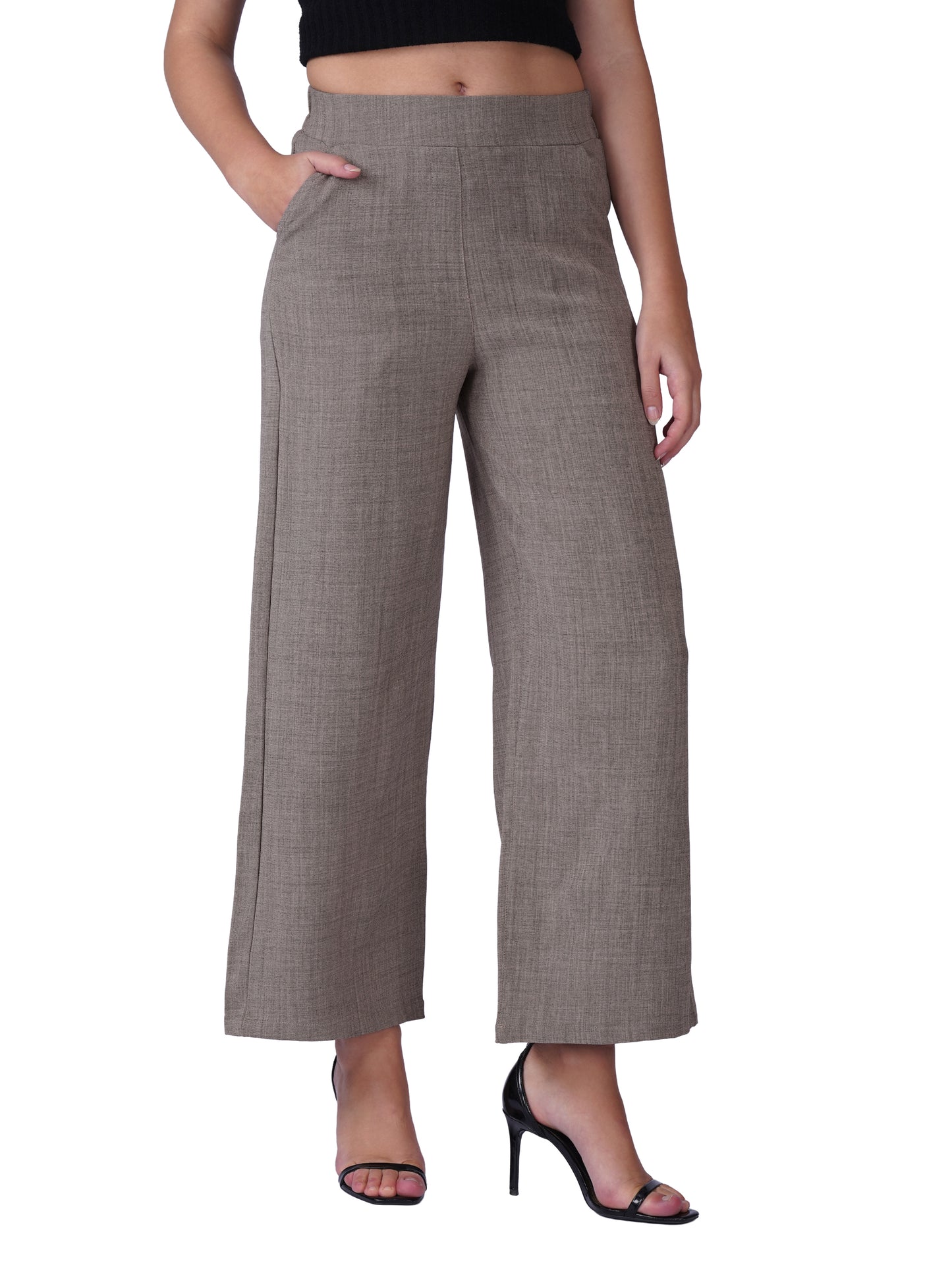 Relaxed Fit Wide-Leg Trousers
