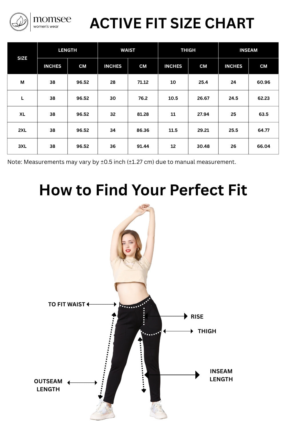 Momsee Active Fit Pants - Black
