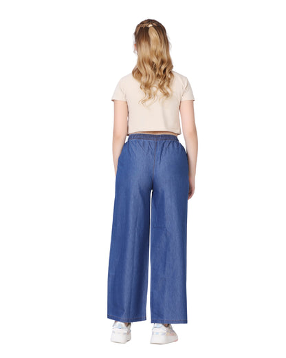 Momsee Denim Palazzo - Denim Blue