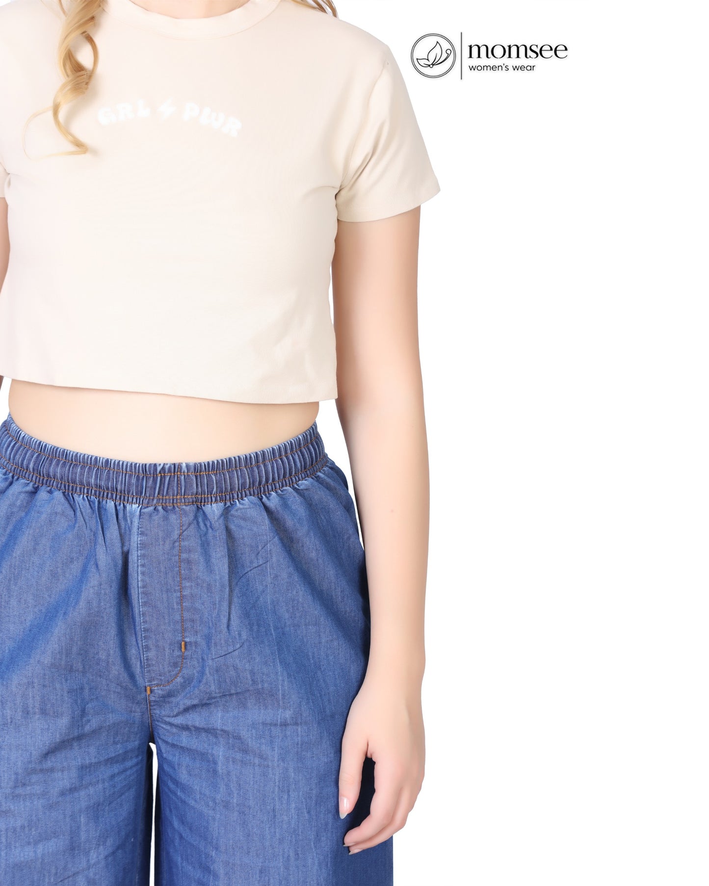 Momsee Denim Palazzo - Denim Blue