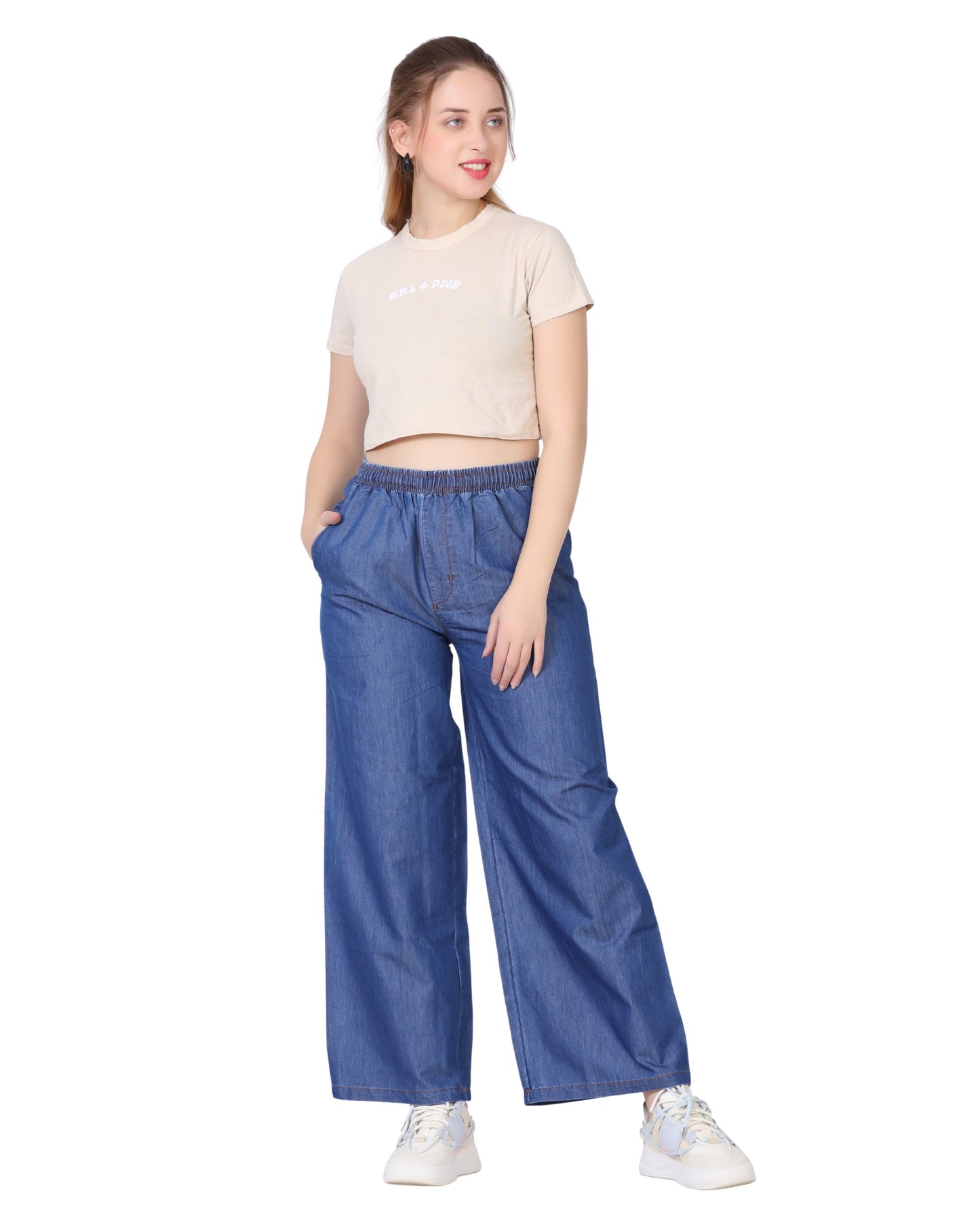 Momsee Denim Palazzo - Denim Blue