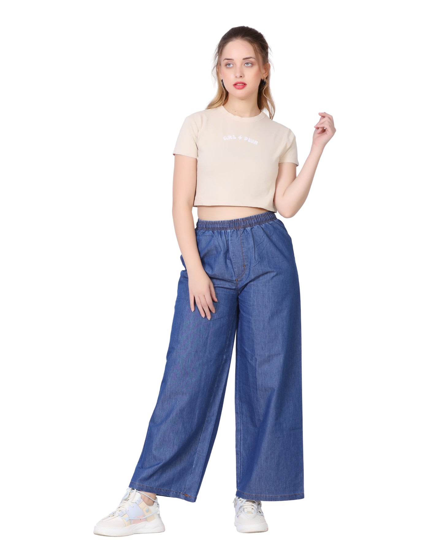 Momsee Denim Palazzo - Denim Blue
