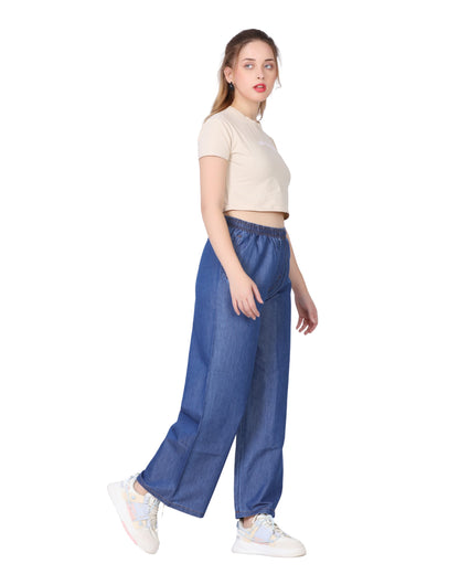 Momsee Denim Palazzo - Denim Blue