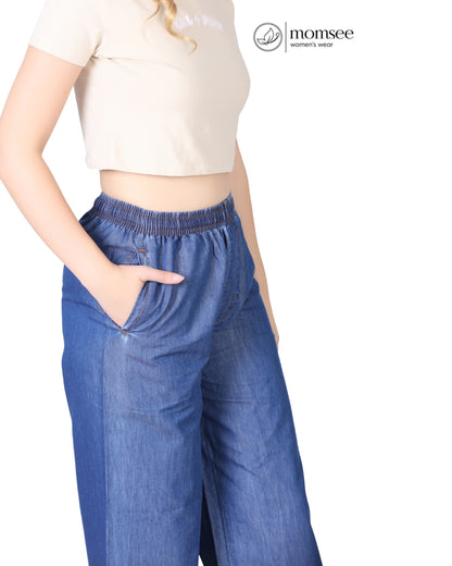 Momsee Denim Palazzo - Denim Blue