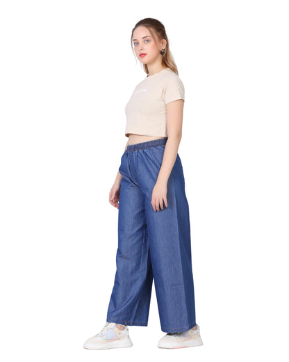 Momsee Denim Palazzo - Denim Blue