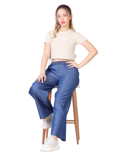Momsee Denim Palazzo - Denim Blue