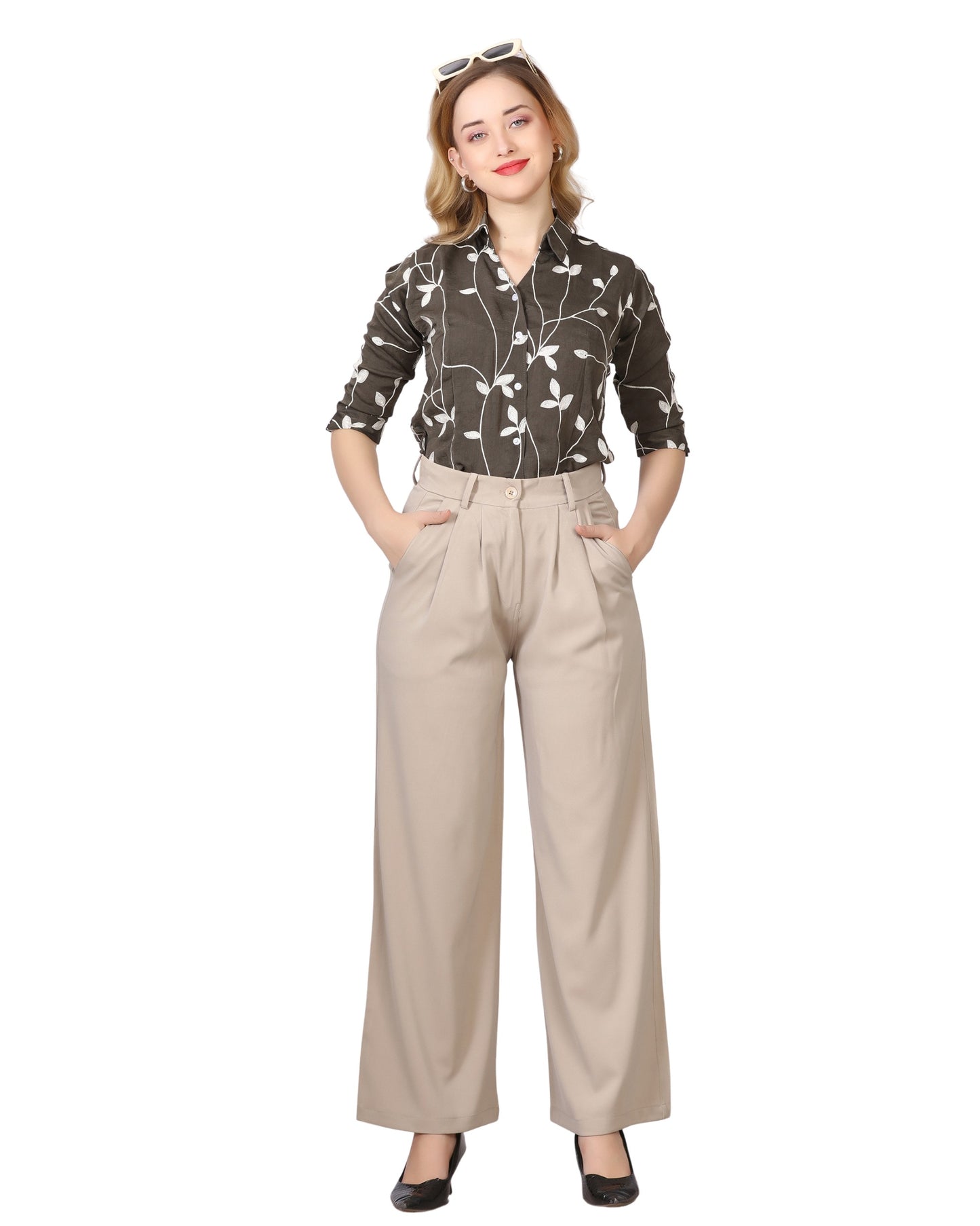 Momsee Elegant Fit Pants - Beige