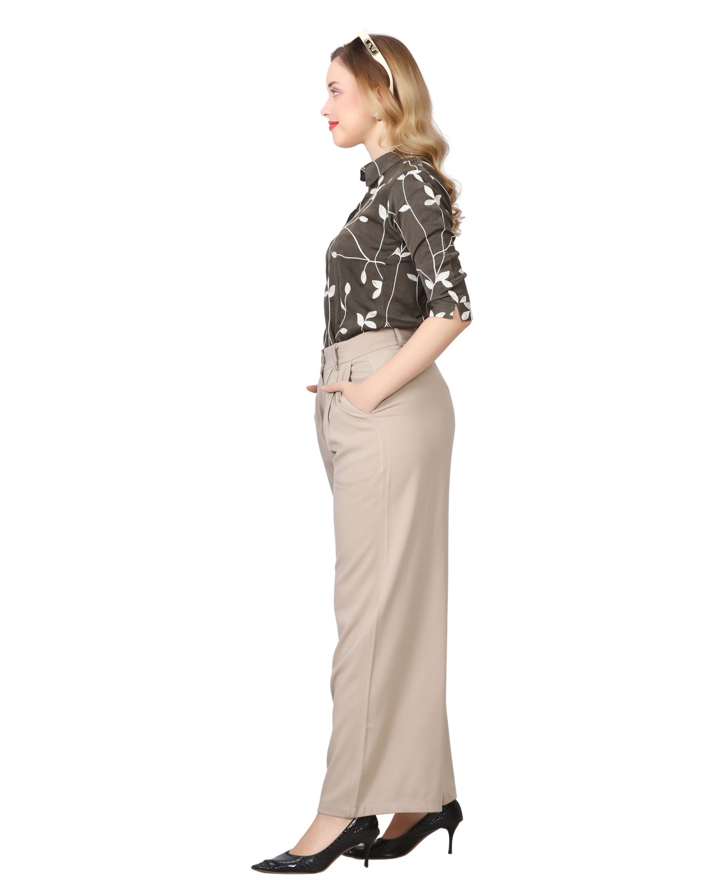 Momsee Elegant Fit Pants - Beige