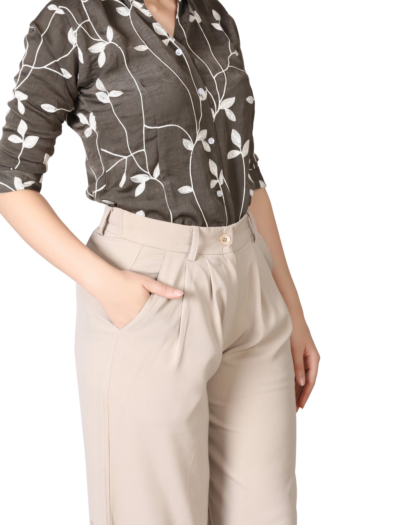 Momsee Elegant Fit Pants - Beige