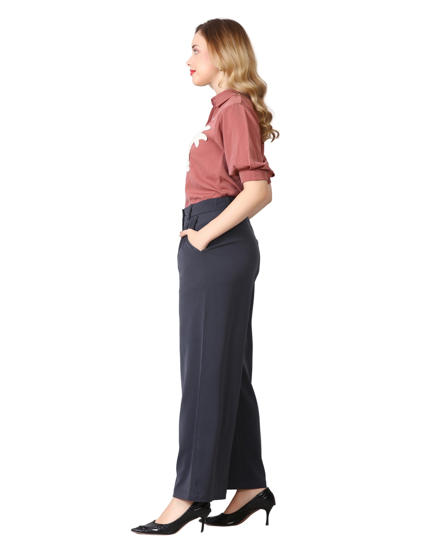 Momsee Elegant Fit Pants - Charcole Grey