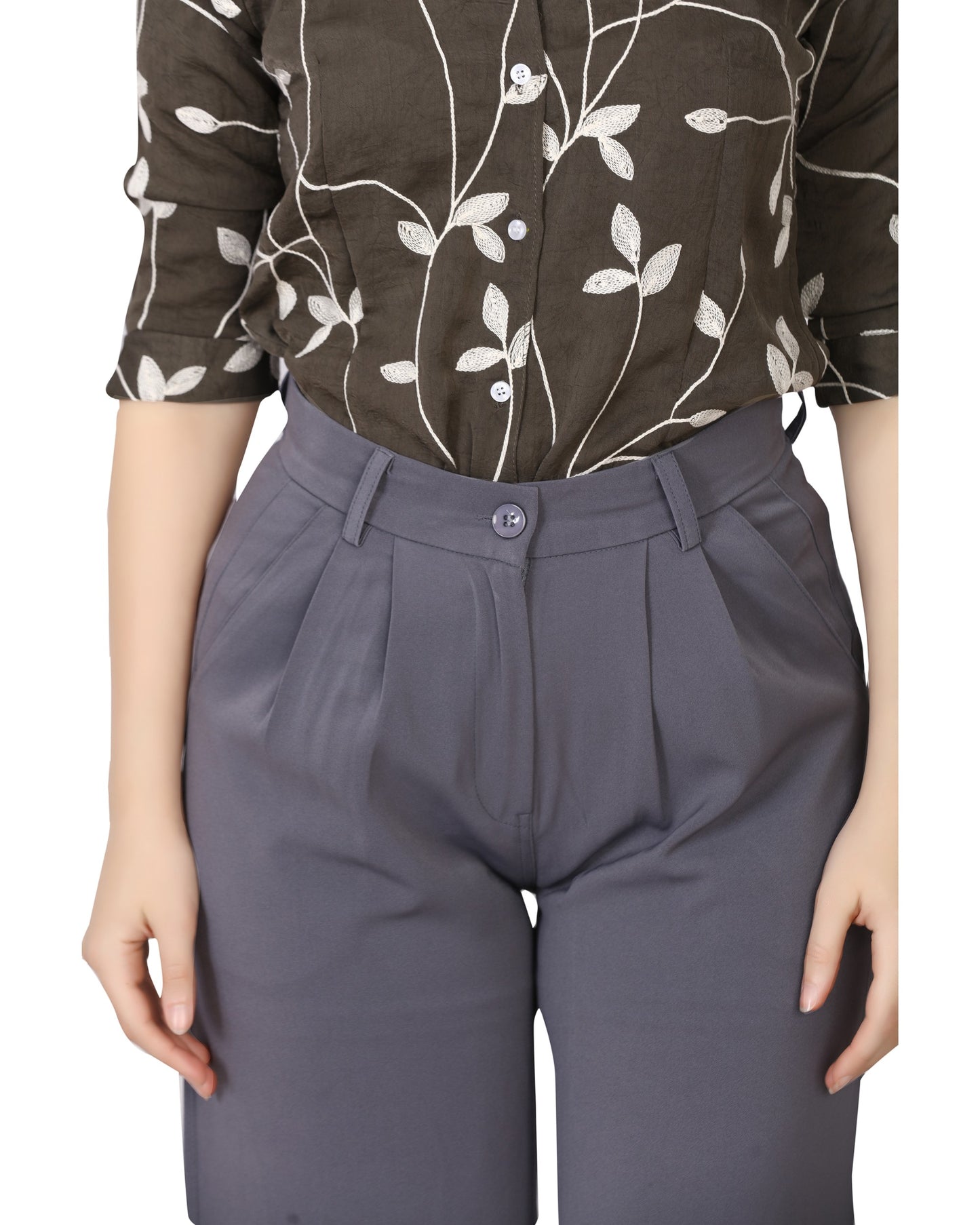 Momsee Elegant Fit Pants - Grey