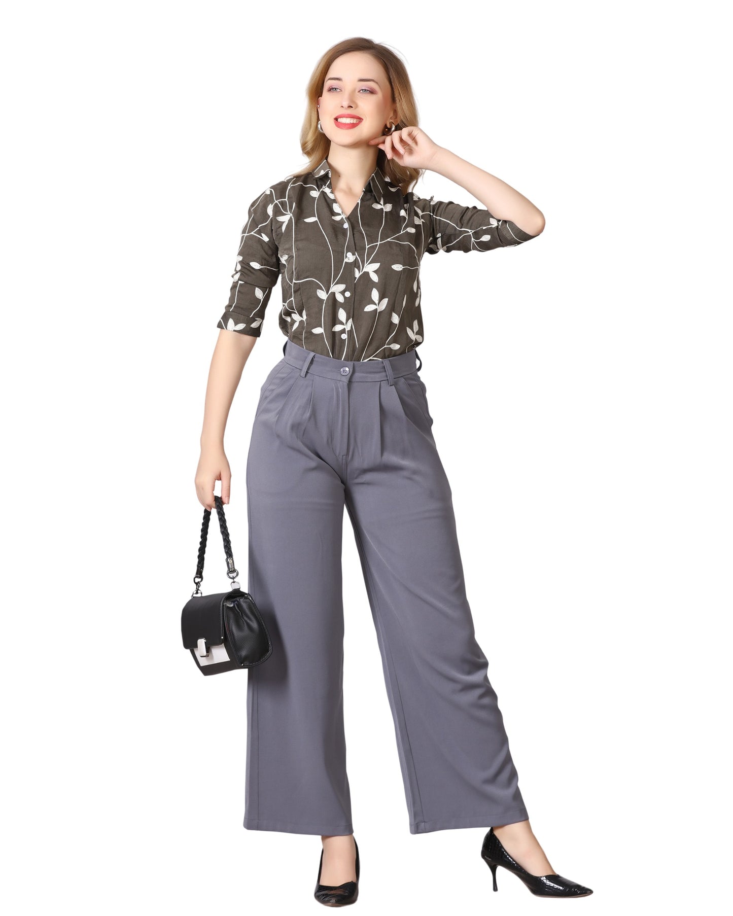 Momsee Elegant Fit Pants - Grey