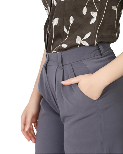 Momsee Elegant Fit Pants - Grey