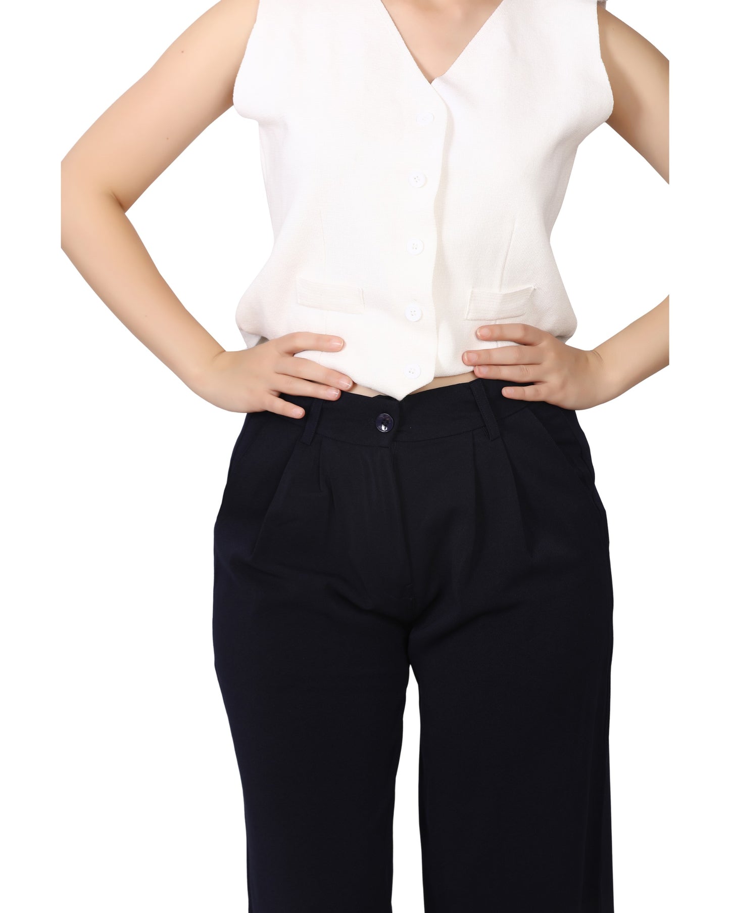 Momsee Elegant Fit Pants - Navy Blue