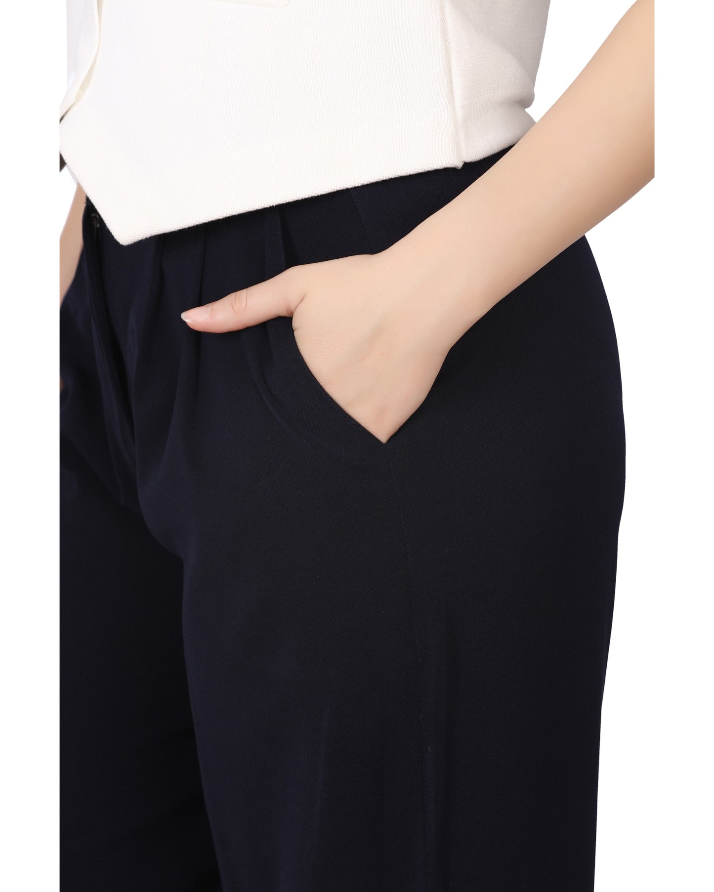 Momsee Elegant Fit Pants - Navy Blue