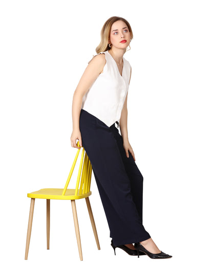 Momsee Elegant Fit Pants - Navy Blue