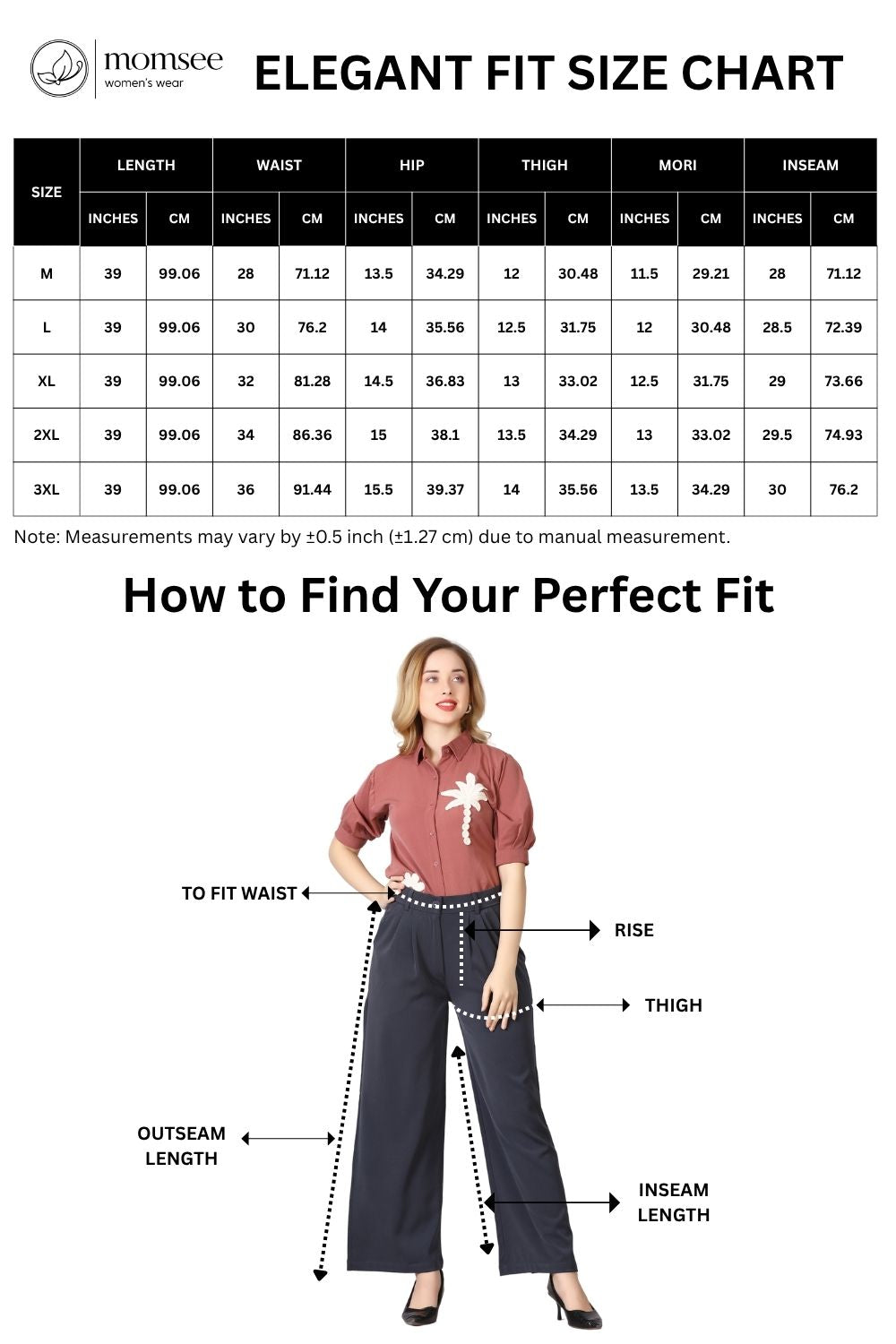 Momsee Elegant Fit Pants - Charcole Grey