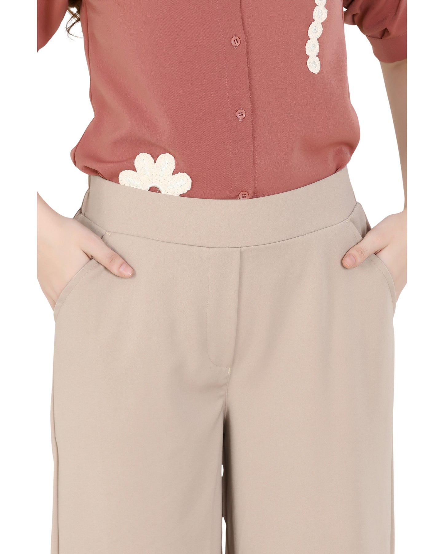 Momsee Korean Fit Pants - Beige