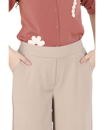 Momsee Korean Fit Pants - Beige