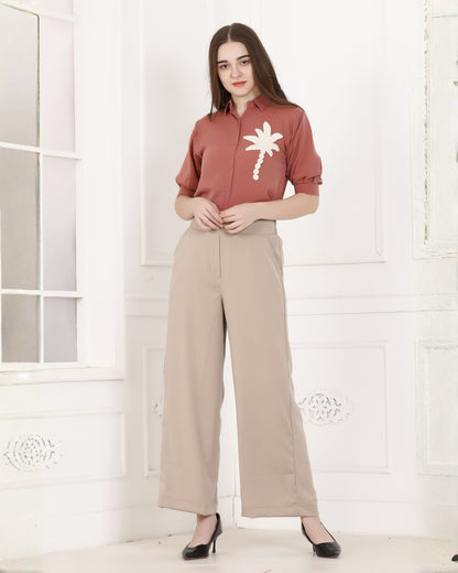 Momsee Korean Fit Pants - Beige