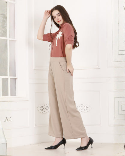 Momsee Korean Fit Pants - Beige