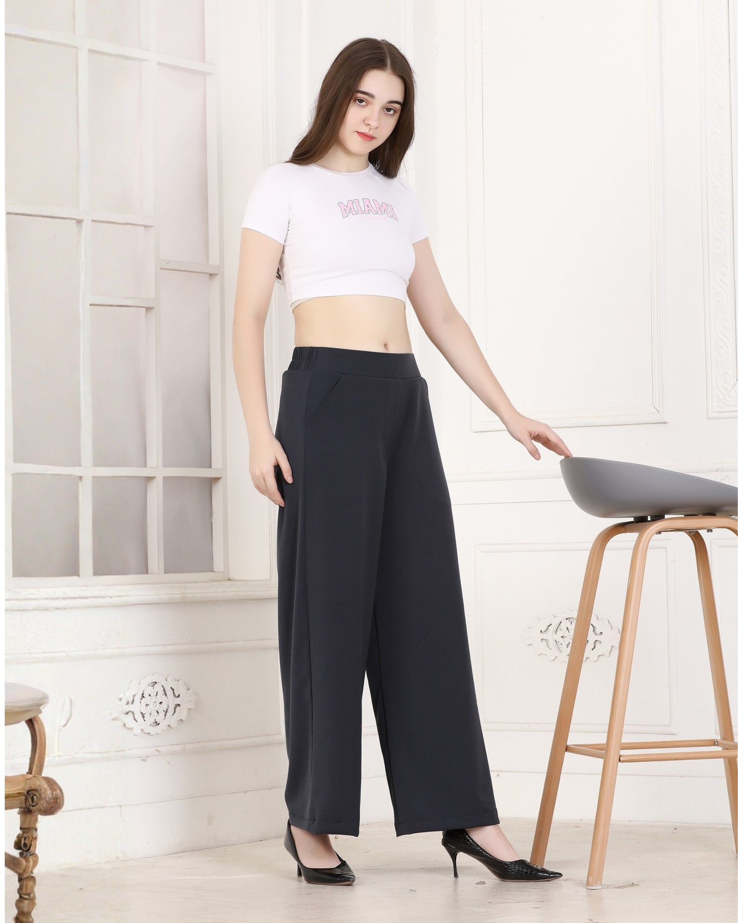 Momsee Korean Fit Pants - Charcole Grey