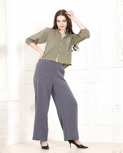 Momsee Korean Fit Pants - Grey