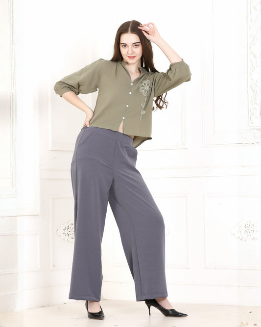 Momsee Korean Fit Pants - Grey