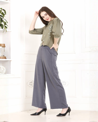 Momsee Korean Fit Pants - Grey