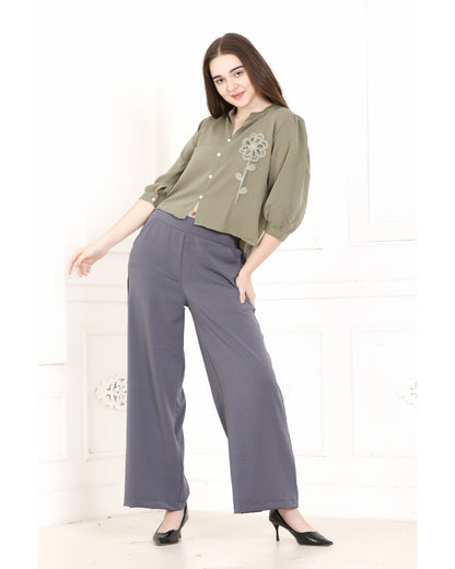 Momsee Korean Fit Pants - Grey