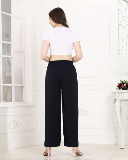 Momsee Korean Fit Pants - Navy Blue