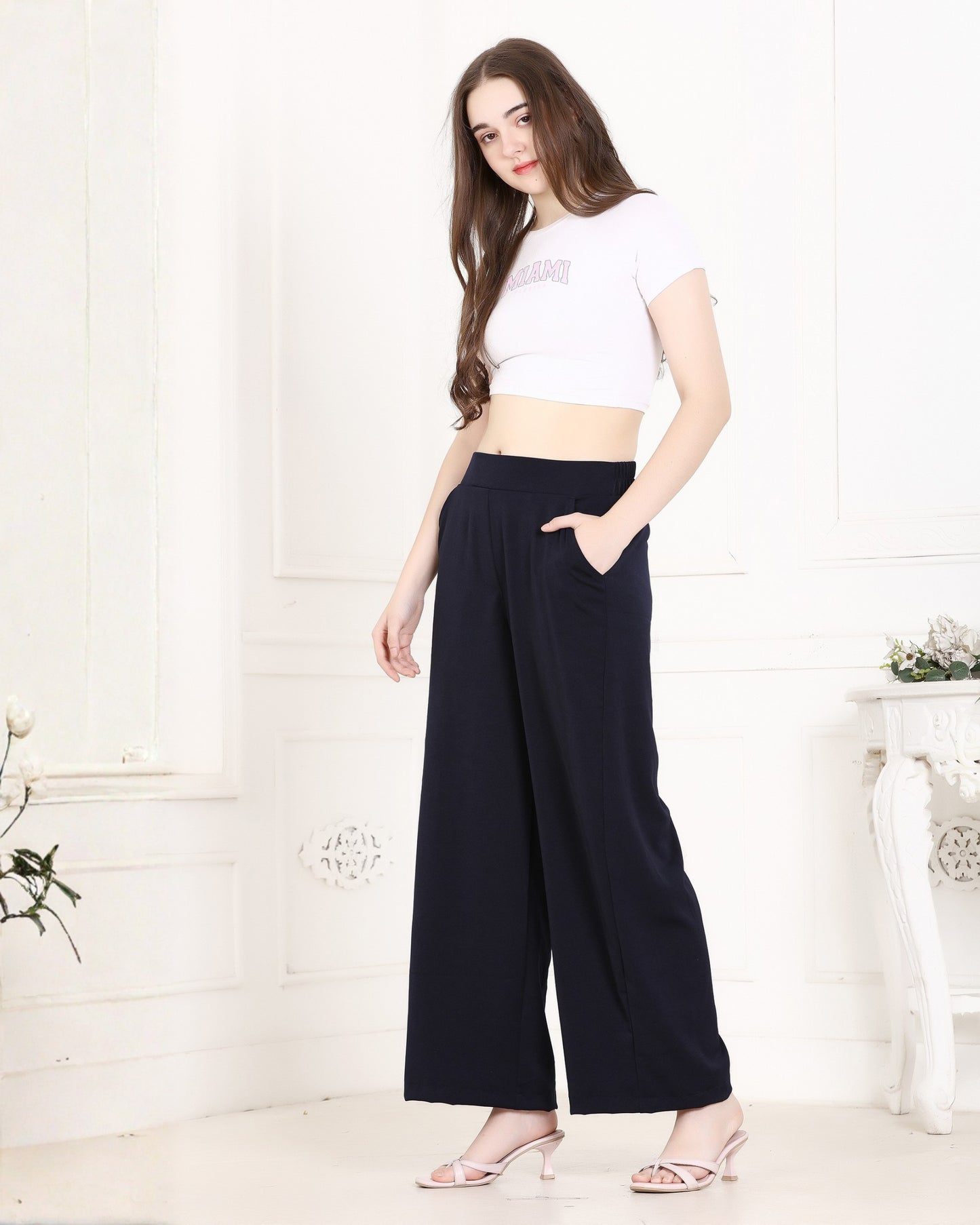 Momsee Korean Fit Pants - Navy Blue