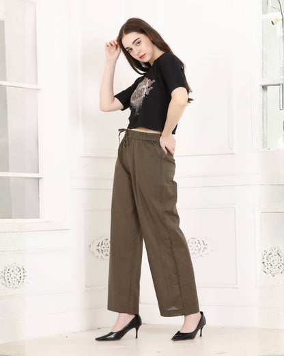 Momsee Linen Pants - Mouse