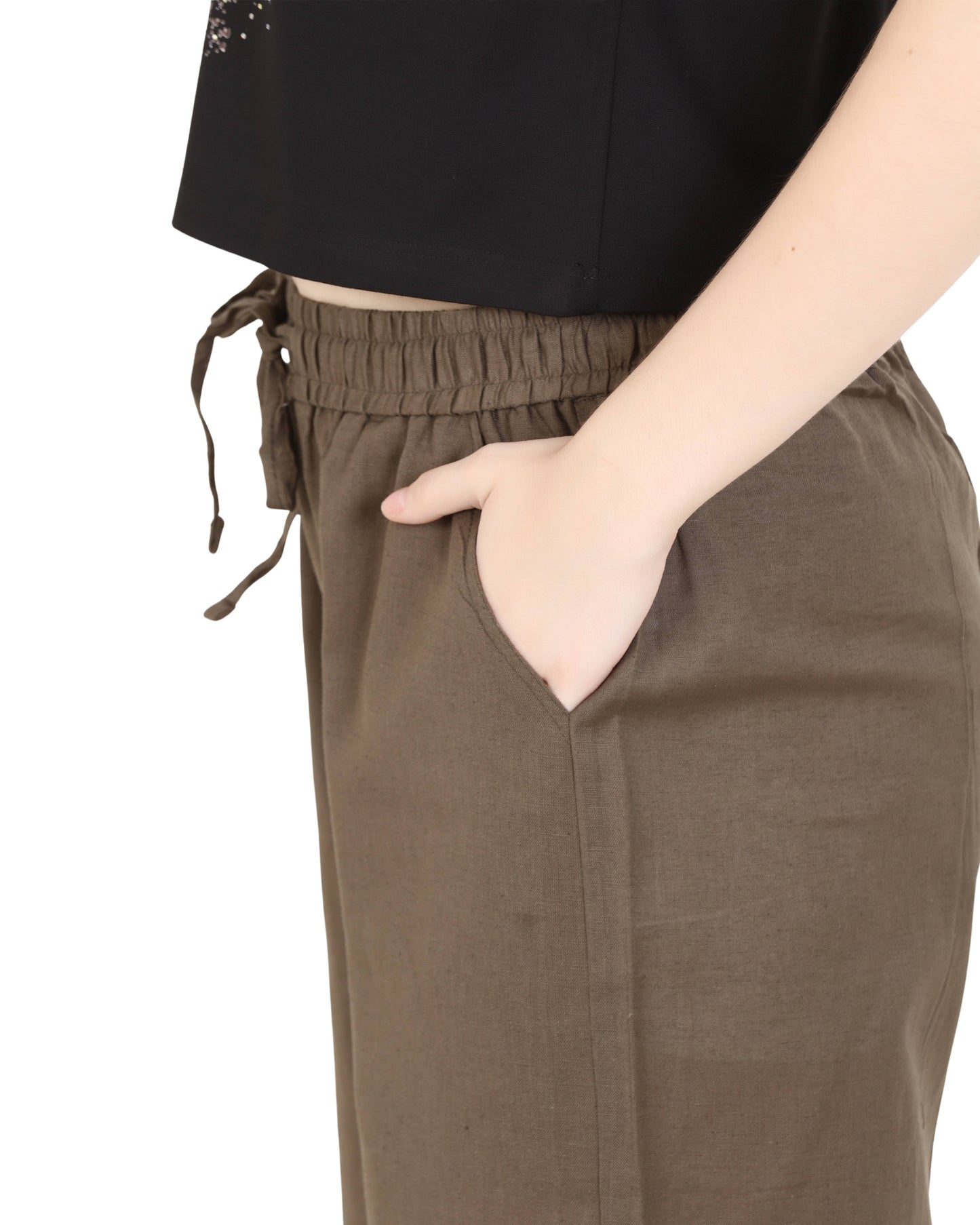 Momsee Linen Pants - Mouse