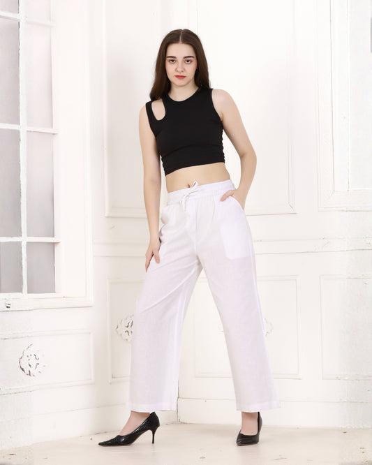 Momsee Linen Pants - White