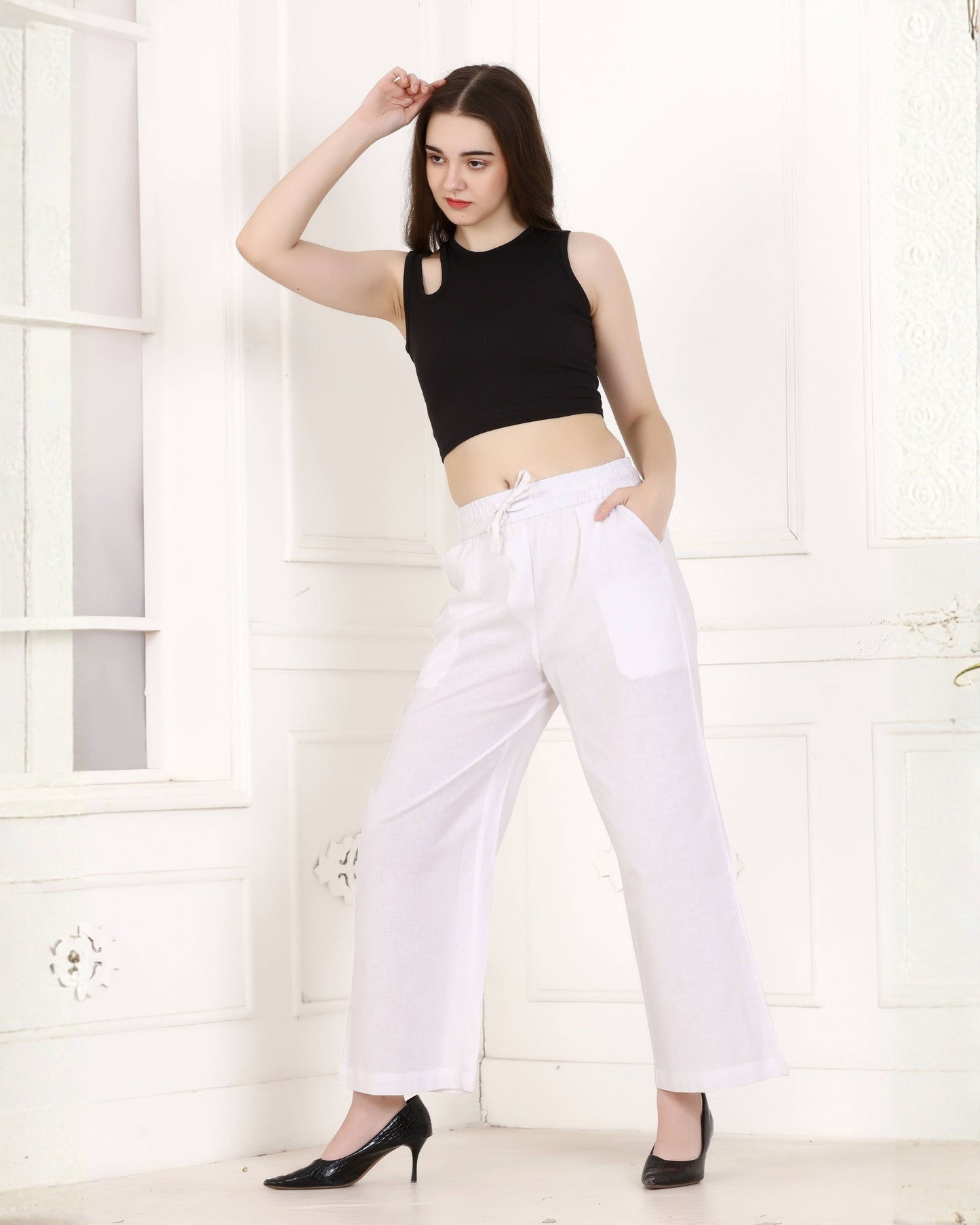Momsee Linen Pants - White